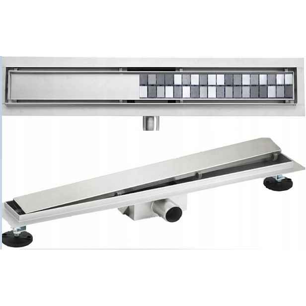 Kryt Horní Kryt Pro Lineární Odtok Pod Desku 2V1 Chrom 140 cm