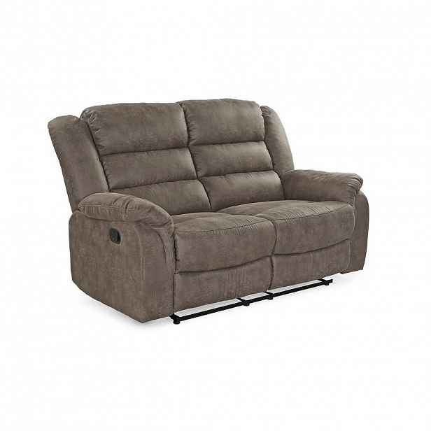 luma-home DVOUMÍSTNÁ RELAXAČNÍ POHOVKA s pružinovým jádrem, Š153/H93/V103 cm, mikrovlákno v barvě vintage šedohnědé / 15133