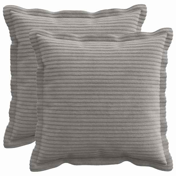 vidaXL Povlak na polštář 2 ks HOUTEN Světle šedá 40 x 40 cm manšestr