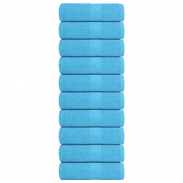 vidaXL Ručníky FROGN 10 ks tyrkysové 30x30 cm 360 g/m²