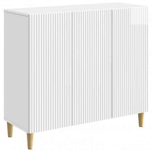 vidaXL Servírovací skříň Bílá s vysokým leskem 89 x 34,5 x 80 cm