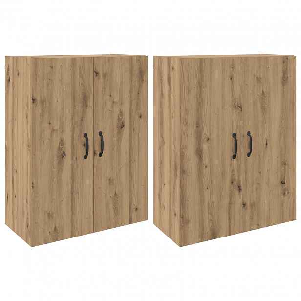 vidaXL Nástěnná skříň 2 ks Artisanový dub 69,5 x 34 x 90 cm