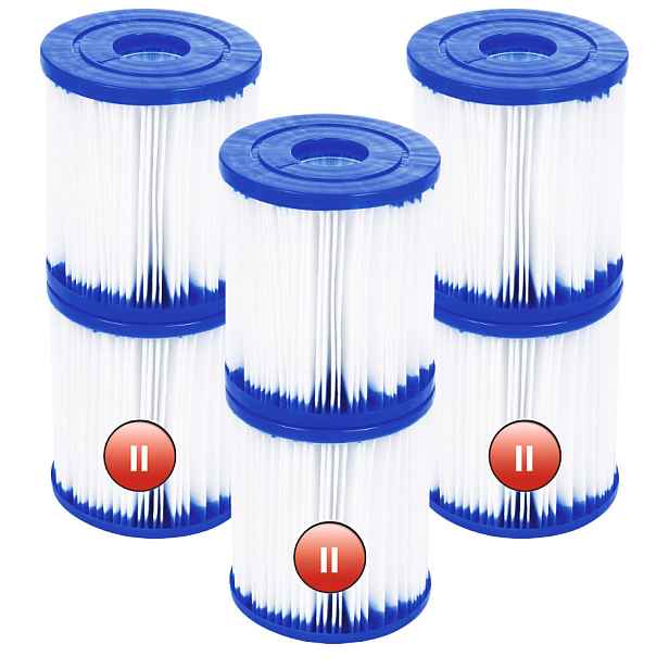 6 x Filtr Bazénového Čerpadla Bestway Filtry Filtrační Vložka 58094 Typ II