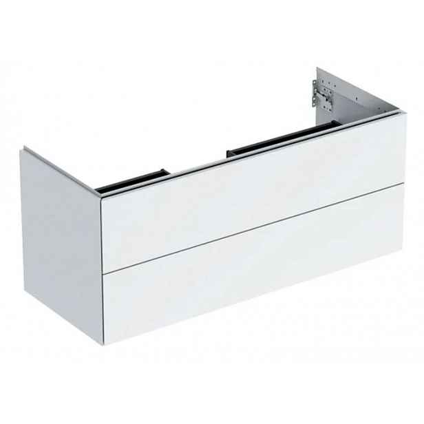 Geberit ONE - Umyvadlová skříňka 118x50x47 cm, 2 zásuvky, lesklá bílá 505.265.00.1
