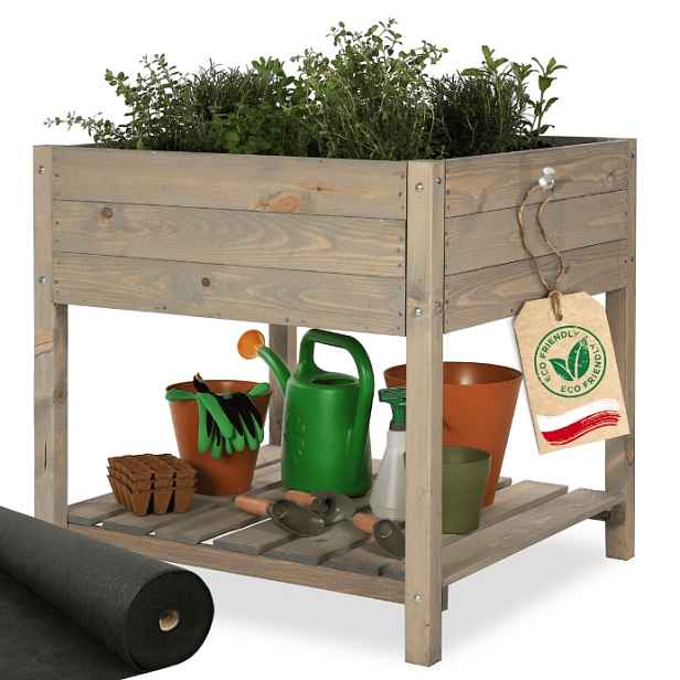 Květináč na nohách na terasu bylinkový záhon bylinkář bylinky truhla 78x78 cm Eko