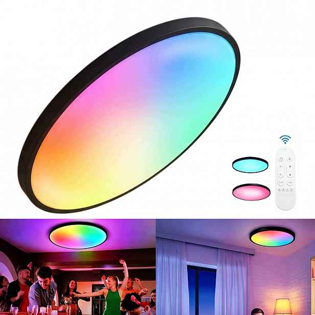 Stropní Svítidlo Stropní Svítidlo Led Rgb Cct Kulatá Barevná S Dálkový Ovladač