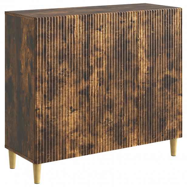 vidaXL Servírovací skříň Kouřový dub 89 x 34,5 x 80 cm