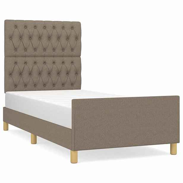 vidaXL Rám postele bez matrace taupe 100 x 200 cm textil