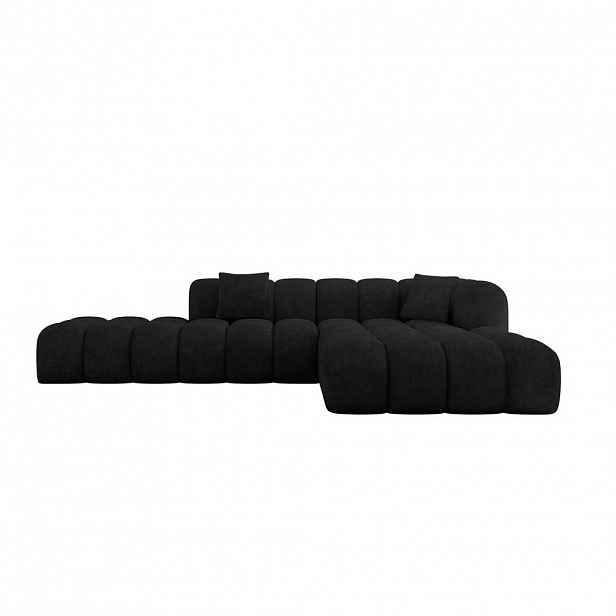 ALTDECOR ROHOVÁ SEDACÍ SOUPRAVA s otomanem vpravo OLEA-L2 – 289 × 176 × 71 cm černá