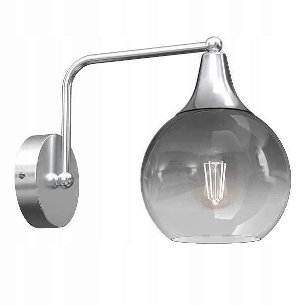 Nástěnná lampa Milagro Palla Silver MLP8319 E27 60W šedá skleněná IP20
