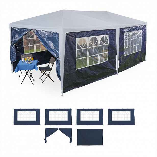 Relaxdays BOČNICE Modrá 6-dílná sada PE voděodolné 2x3 m