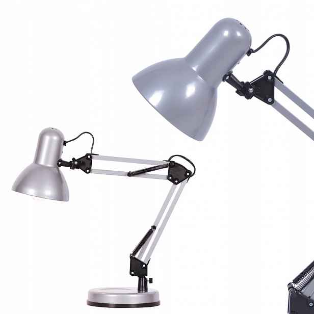 Skládací stolní lampa Cosmo na E27 s pohyblivým rámem, klasické stínítko Kaja