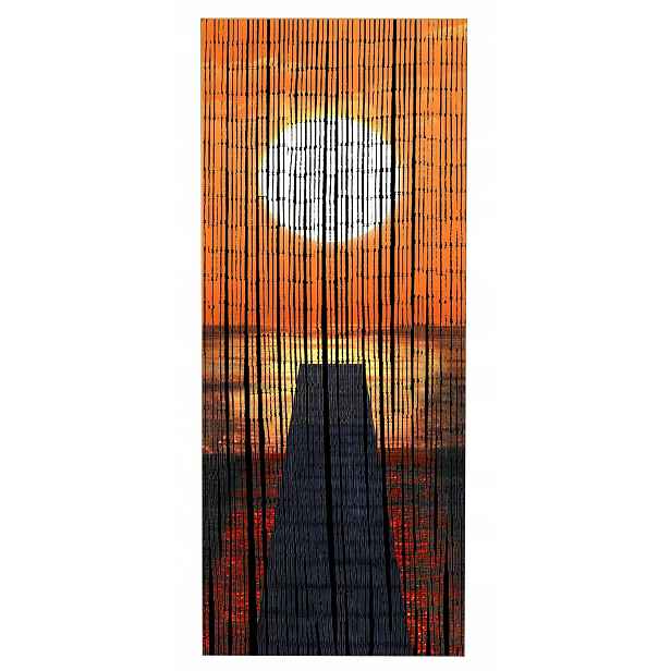 Závěs 90X200 CM Oranžová, Západ Slunce