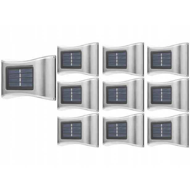 10 x Dekorativní Zahradní Lampa Solární Led Nástěnná Lampa Senzor Soumraku
