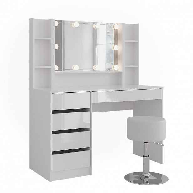 Vicco TOALETNÍ STOLEK Sherry Bílá/bílý vysoký lesk 119.8 cm 5 dílů