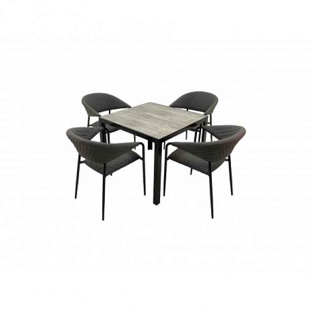 Hliníková sedací souprava 4+1 Doppler Bergamo 90x90 Melia Likatex