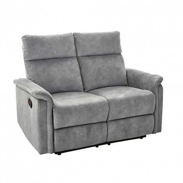 luma-home DVOUMÍSTNÁ RELAXAČNÍ POHOVKA s pružinovým jádrem, Š130/H90/V100 cm, velur v barvě Vintage šedá / 15127