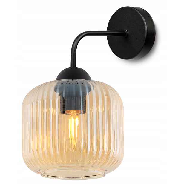 Nástěnná Lampa Na Zeď Medový Skleněný Válec Do Obývacího Pokoje Jídelny 15 CM