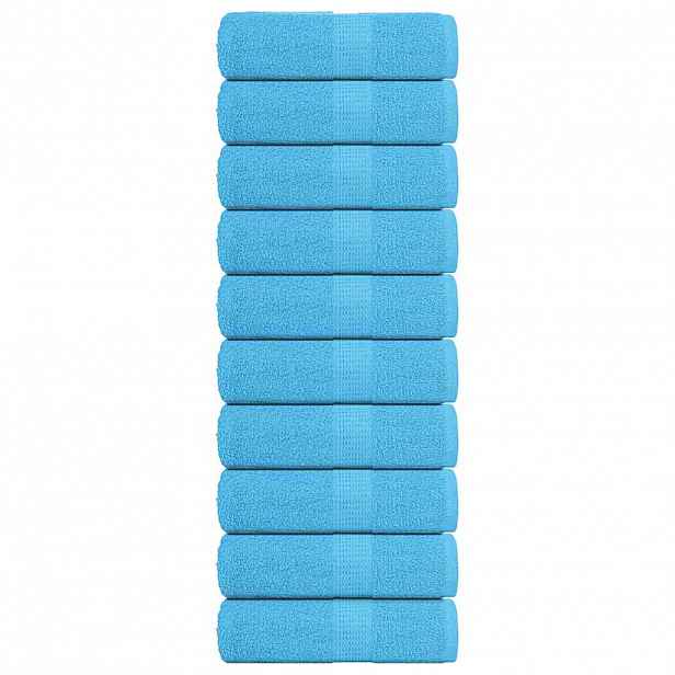 vidaXL Ručníky pro hosty FROGN 10 ks tyrkysové 30x50 cm 360 g/m²