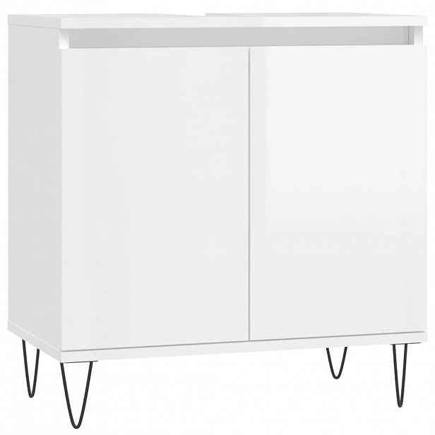 vidaXL Koupelnová skříňka lesklá bílá 58 x 33 x 60 cm kompozitní dřevo