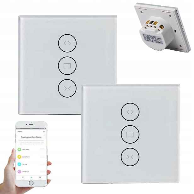 2X Dotykový Vypínač Ovladač Pro Skleněné Rolety WiFi Smart