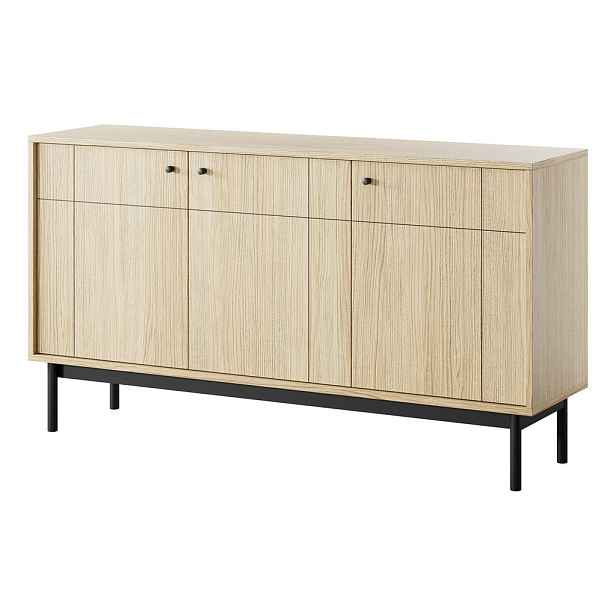 MASSENO KOMODA GIAPPONESE, 154/84/39 cm se 3 dvířky, dekor dub