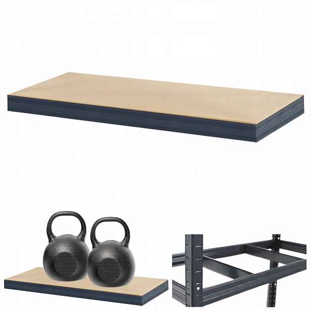 Police pro kovový regál Helios 90x30 cm 1Px275 kg Příčníková Deska Šedá