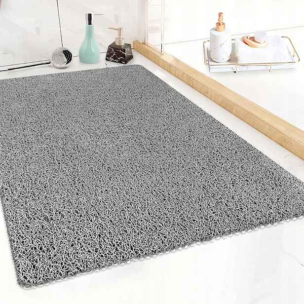 Prostiskluzová podložka do koupelny pod sprchu Pvc měkká šedá 80x60 cm