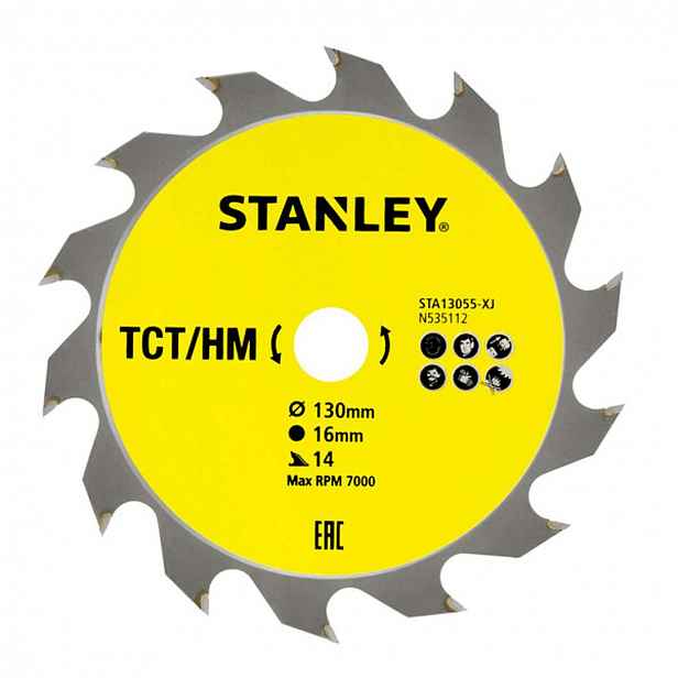 Stanley - Pilový kotouč na dřevo 130x16 mm, 14 zubů STA13055-XJ