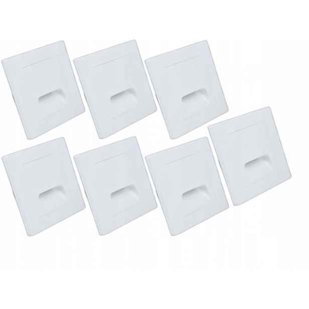 7x Schodišťová objímka Halogen Led 230V Bílá Premium