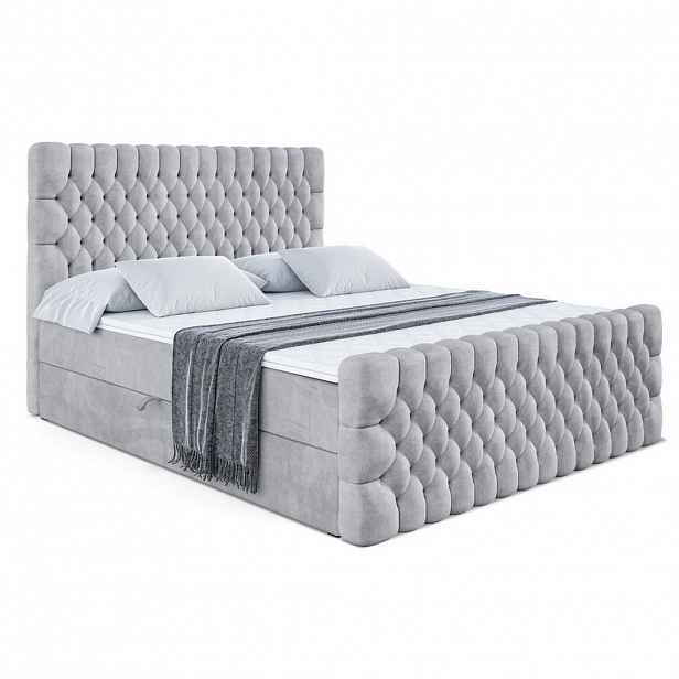 ALTDECOR AMERICKÁ postel SERENE-Z – 160 x 200 – H3 – světle šedá