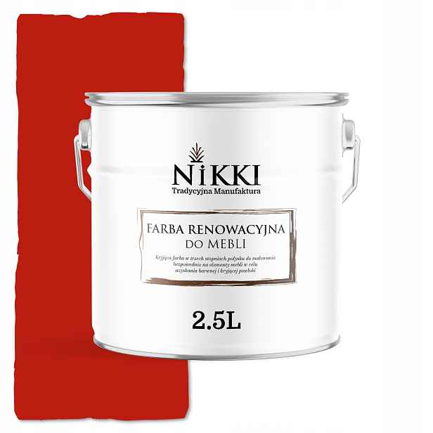 Barva na renovaci nábytku z Mdf dřeva, ozdobná, odolná 2,5 l, lesklá červená