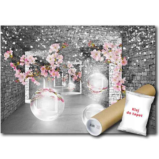 Fototapeta Flizelina Tunel Květiny Kule 3D 254x184