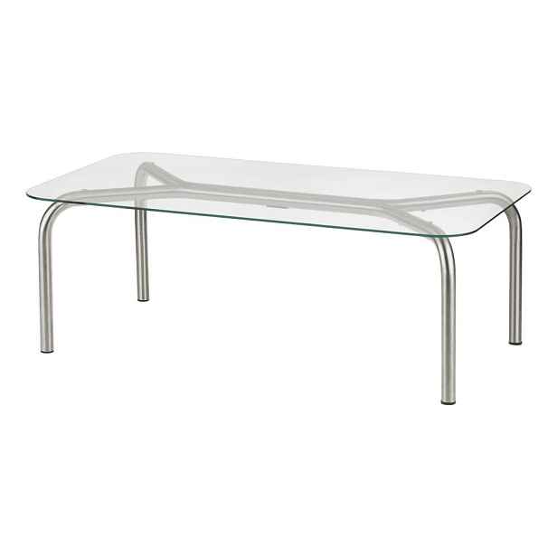 Konferenční stolek se skleněnou deskou ve stříbrné barvě 60x110 cm Uku – noo.ma