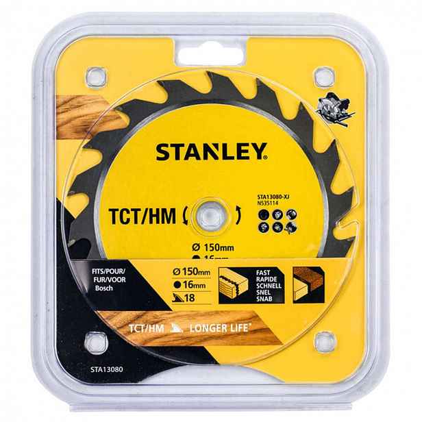 Stanley - Pilový kotouč na dřevo 150x16 mm, 18 zubů STA13080-XJ