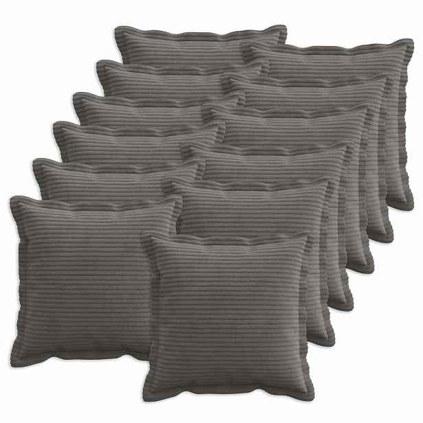 vidaXL Povlak na polštář 12 ks HOUTEN Tmavě šedá 40 x 40 cm manšestr