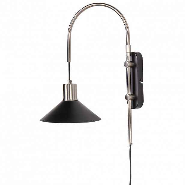 Beliani NÁSTĚNNÁ LAMPA Černá/Stříbrná Sissa