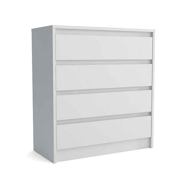 MASSENO KOMODA ASTORRE, 75/82/35 cm se 4 zásuvkami, bílá