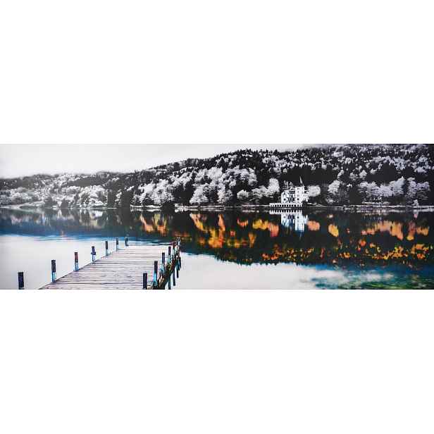 Obraz na plátně Krajina 150x50 cm, černobílá/barevná