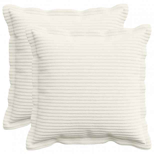 vidaXL Povlak na polštář 2 ks HOUTEN Krémová 40 x 40 cm manšestr