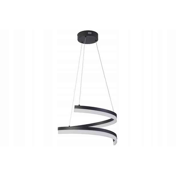 Závěsná Led lampa moderní černá spirála 40 cm do jídelny obývacího pokoje Reality