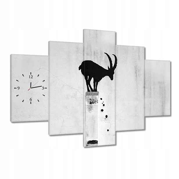 Hodiny 150x105 Kozica Banksy Gazela horská Bez soukromí Mural