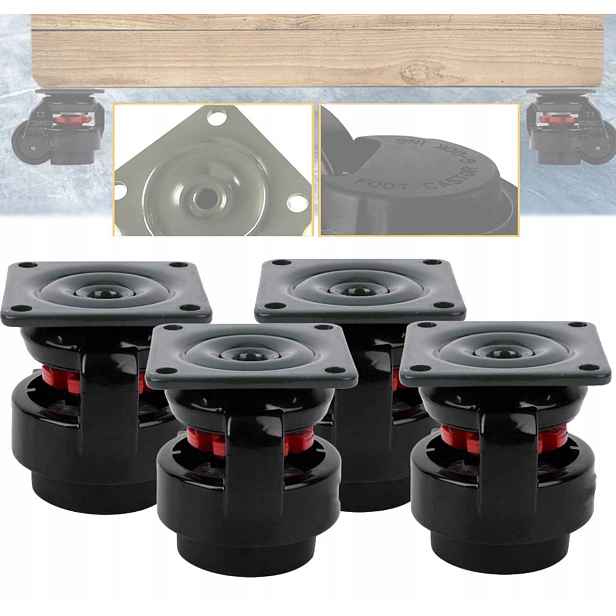 4KS Vyrovnávací Kolečka 500KG 360 Otočné Nastavitelné Heavy Duty do 500 kg