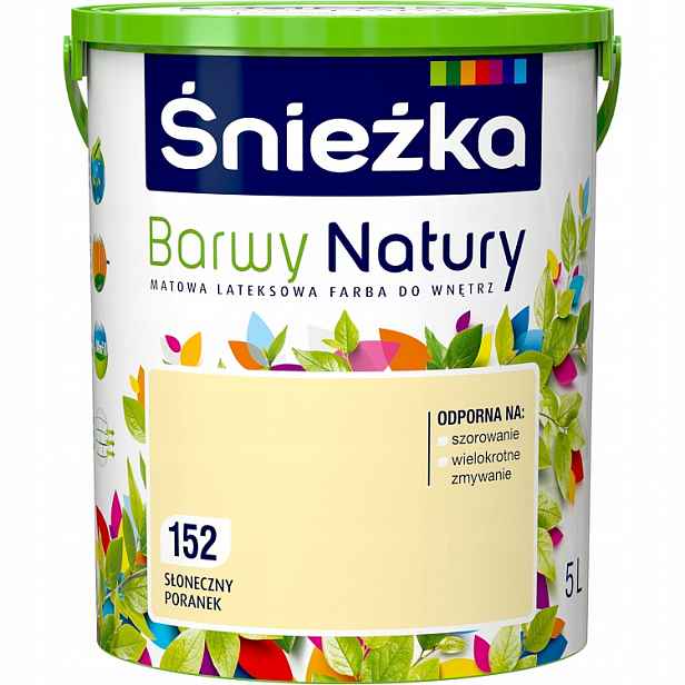 Barva latexová na stěny Śnieżka Barvy přírody 5L Slunečné ráno 152