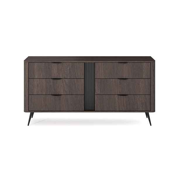 MASSENO KOMODA NOBILE, 163,2x38x81,2 cm s 6 zásuvkami, dekor dub