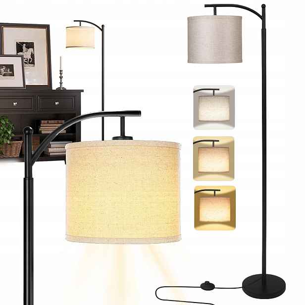 Moderní Podlahová Stojací Lampa 154 CM S Led Žárovkou E27 3, Barva