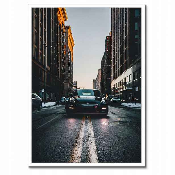 Plakáty v rámu 50x70 Černý Nissan Gtr