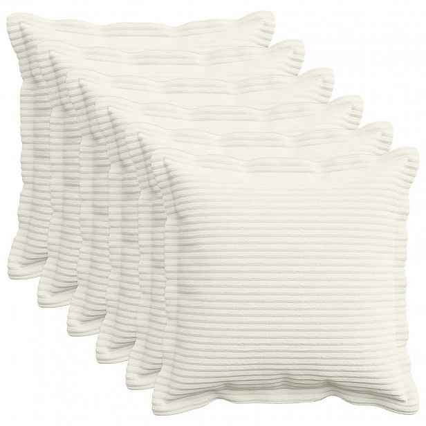 vidaXL Povlak na polštář 6 ks HOUTEN Krémová 40 x 40 cm manšestr