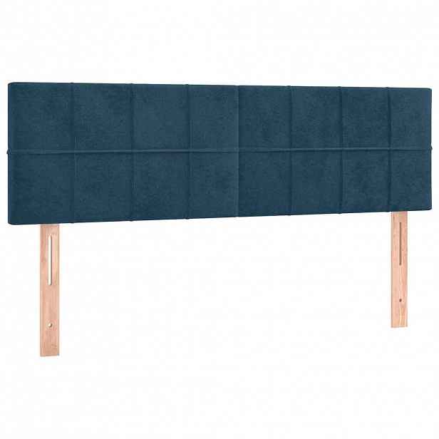 vidaXL Čela postele tmavě modrá 144x5x78/88 cm samet