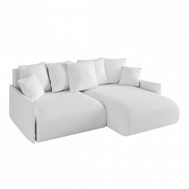 ALTDECOR ROHOVÁ SEDACÍ SOUPRAVA, otoman vpravo ONESK-L -v1 216x177x72 bílá buklé